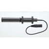 This is a photo of the Sanken CMS-10. The microphone is black, it is a side view of the microphone. It is on a light grey background