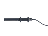 This is a photo of the Sanken CMS-10. The microphone is black, it is a side view of the microphone.